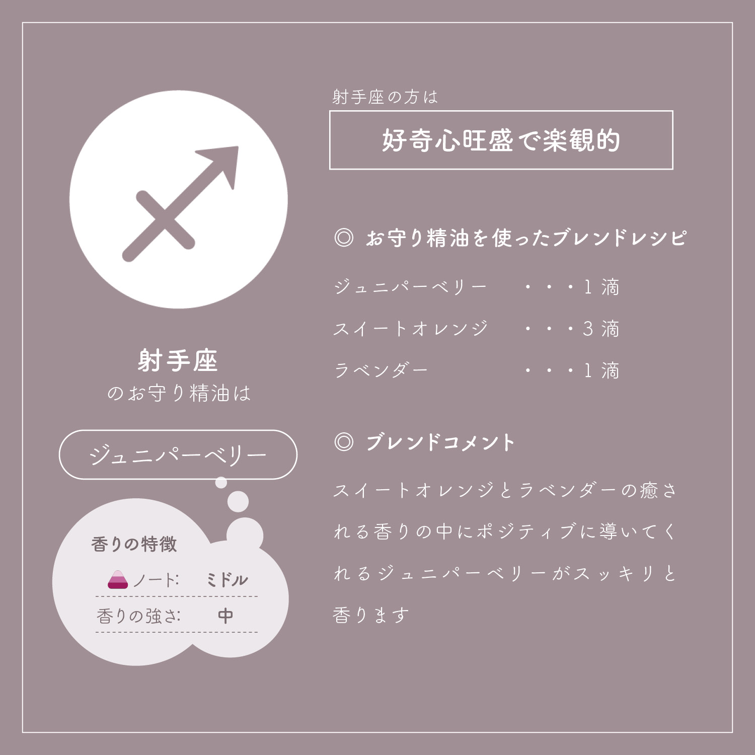 アロマオイル 星座別 いて座